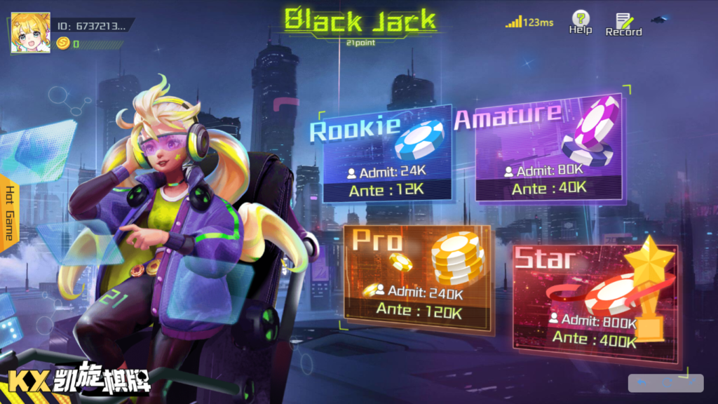 Phòng game Black jack 2XBET tối tân nhất